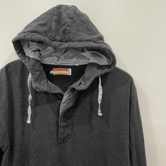 SLVDR Hoodie Button Pullover Sweatshirt Grey Large - Picture 3 of 8